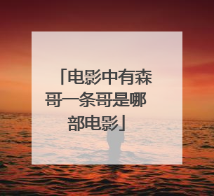 电影中有森哥一条哥是哪部电影