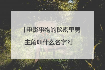 电影事物的秘密里男主角叫什么名字?