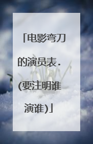 电影弯刀的演员表.(要注明谁演谁)