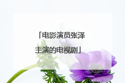 电影演员张泽主演的电视剧