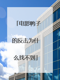 电影鸭子的反击为什么找不到