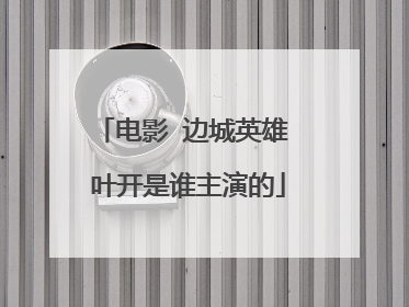 电影 边城英雄 叶开是谁主演的