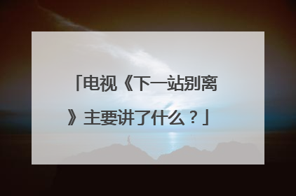 电视《下一站别离》主要讲了什么?
