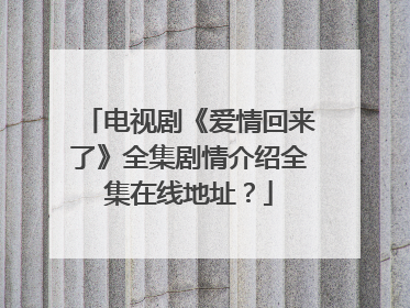 电视剧《爱情回来了》全集剧情介绍全集在线地址？