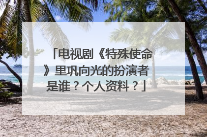 电视剧《特殊使命》里巩向光的扮演者是谁?个人资料?