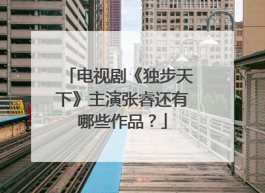 电视剧《独步天下》主演张睿还有哪些作品?