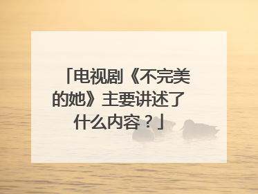 电视剧《不完美的她》主要讲述了什么内容？