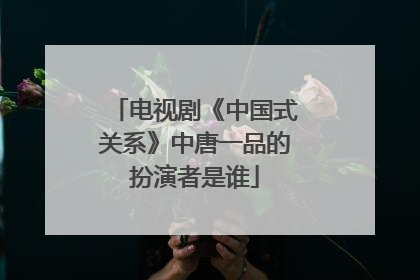 电视剧《中国式关系》中唐一品的扮演者是谁