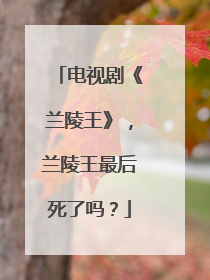 电视剧《兰陵王》,兰陵王最后死了吗?