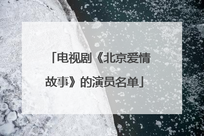 电视剧《北京爱情故事》的演员名单