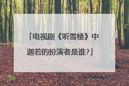 电视剧《听雪楼》中迦若的扮演者是谁?