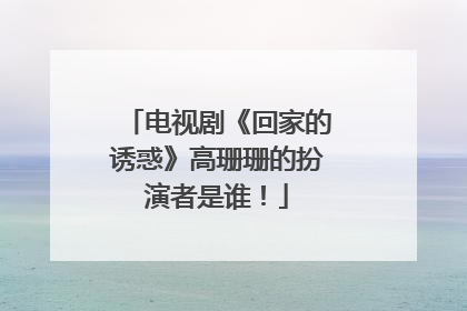 电视剧《回家的诱惑》高珊珊的扮演者是谁！
