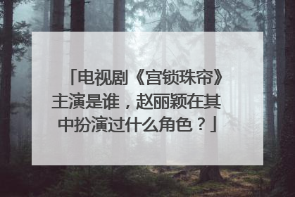 电视剧《宫锁珠帘》主演是谁，赵丽颖在其中扮演过什么角色？