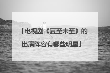电视剧《夏至未至》的出演阵容有哪些明星