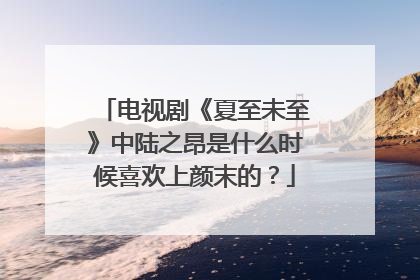 电视剧《夏至未至》中陆之昂是什么时候喜欢上颜末的?