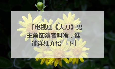 电视剧《大刀》男主角饰演者叫啥，谁能详细介绍一下