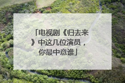 电视剧《归去来》中这几位演员,你最中意谁