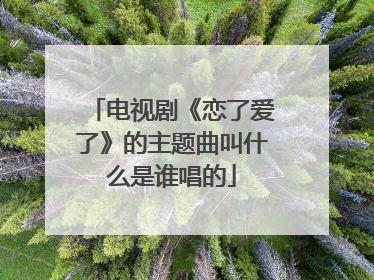 电视剧《恋了爱了》的主题曲叫什么是谁唱的