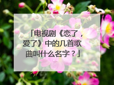 电视剧《恋了,爱了》中的几首歌曲叫什么名字?