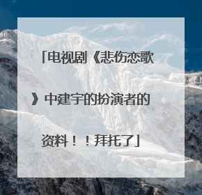 电视剧《悲伤恋歌》中建宇的扮演者的资料！！拜托了