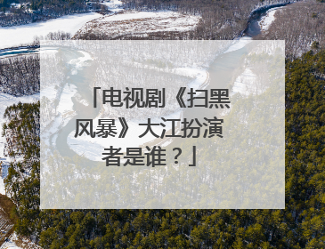 电视剧《扫黑风暴》大江扮演者是谁？