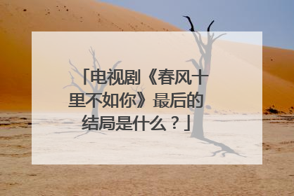 电视剧《春风十里不如你》最后的结局是什么？