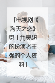 电视剧《海天之恋》男主角吴超的扮演者王强的个人资料