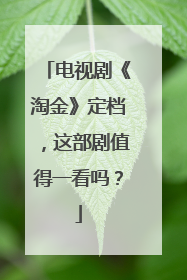 电视剧《淘金》定档，这部剧值得一看吗？