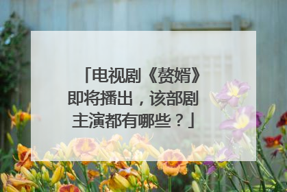 电视剧《赘婿》即将播出，该部剧主演都有哪些？