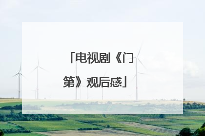 电视剧《门第》观后感