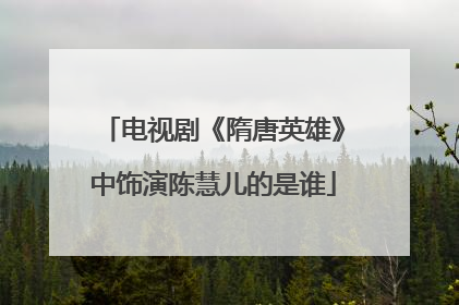 电视剧《隋唐英雄》中饰演陈慧儿的是谁