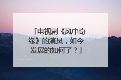 电视剧《风中奇缘》的演员，如今发展的如何了？