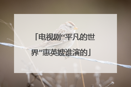 电视剧“平凡的世界”惠英嫂谁演的