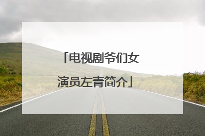 电视剧爷们女演员左青简介
