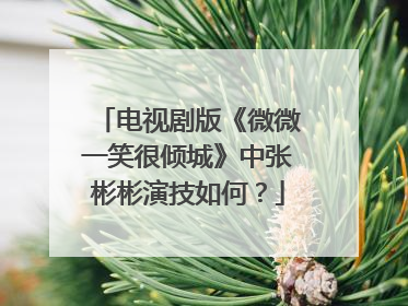 电视剧版《微微一笑很倾城》中张彬彬演技如何?