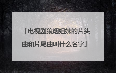 电视剧狼烟姐妹的片头曲和片尾曲叫什么名字