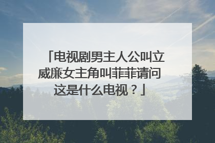 电视剧男主人公叫立威廉女主角叫菲菲请问这是什么电视？