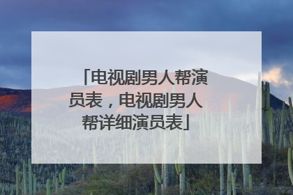 电视剧男人帮演员表，电视剧男人帮详细演员表