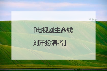 电视剧生命线刘洋扮演者