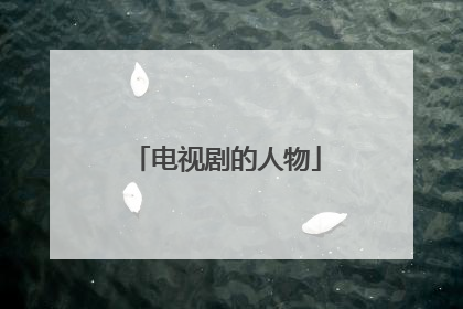 电视剧的人物