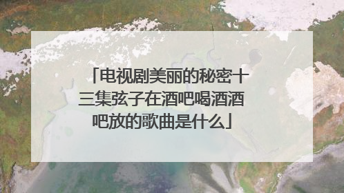 电视剧美丽的秘密十三集弦子在酒吧喝酒酒吧放的歌曲是什么