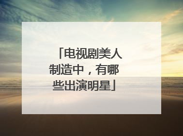 电视剧美人制造中，有哪些出演明星