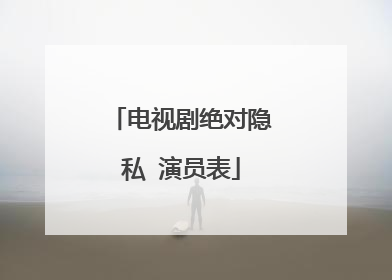 电视剧绝对隐私 演员表