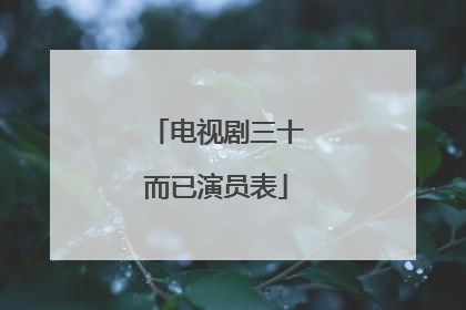 电视剧三十而已演员表