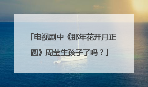 电视剧中《那年花开月正圆》周莹生孩子了吗?