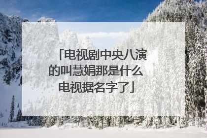电视剧中央八演的叫慧娟那是什么电视据名字了