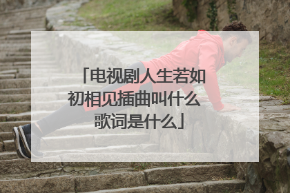 电视剧人生若如初相见插曲叫什么 歌词是什么