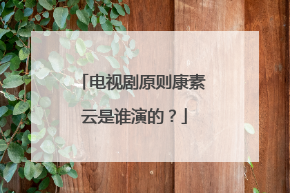 电视剧原则康素云是谁演的？