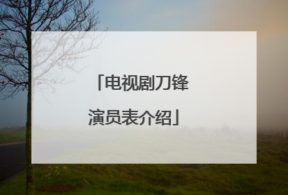 电视剧刀锋演员表介绍