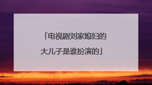 电视剧刘家媳妇的大儿子是谁扮演的
